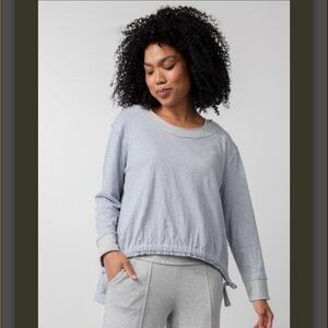 OLIVIA BY HABITAT Boxy Striped Drawstring Top Large